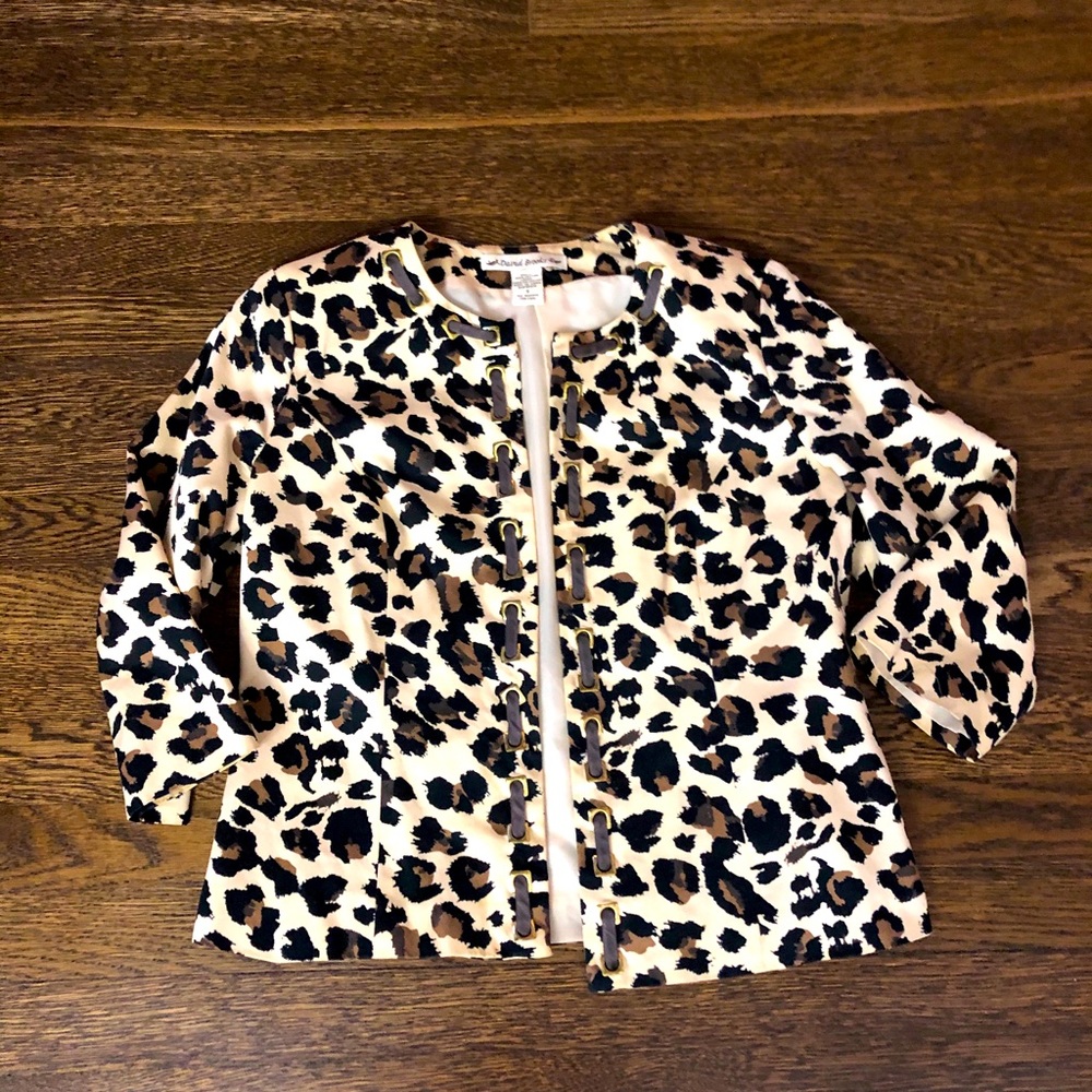 David Brooks Cheetah print blazer